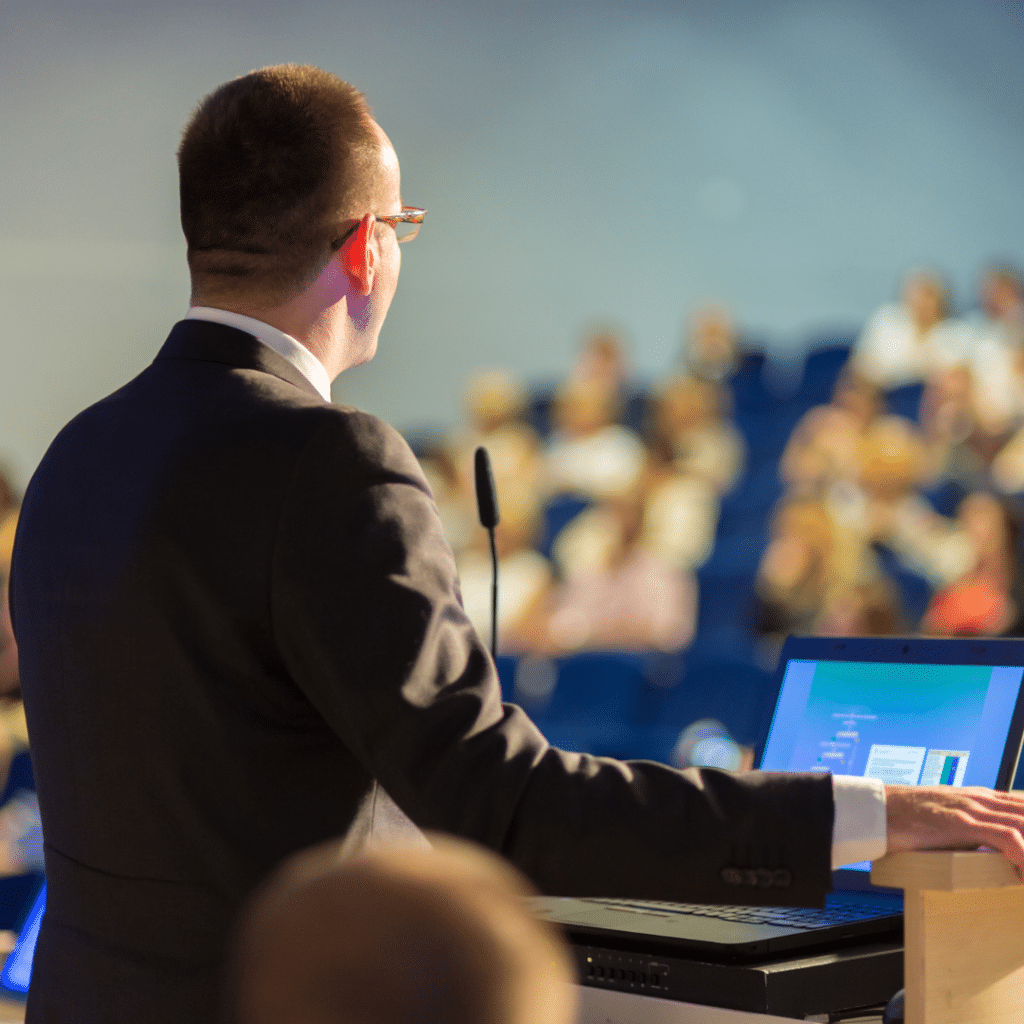 Person giving a speech